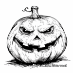 Scary Jack-O'-Lantern Pumpkin Coloring Pages 1