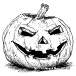 Scary Jack-O'-Lantern Pumpkin Coloring Pages 2