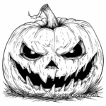 Scary Jack-O'-Lantern Pumpkin Coloring Pages 3