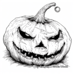 Scary Jack-O'-Lantern Pumpkin Coloring Pages 4