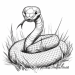Scary Snake in the Grass Coloring Pages 1