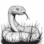 Scary Snake in the Grass Coloring Pages 3