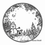 Seasonal Circle Coloring Pages, Winter, Summer, Autumn, Spring 1