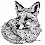Semi-Abstract Red Fox Coloring Pages 4
