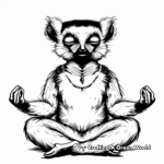 Serene Lemur Meditating Coloring Pages 4