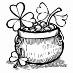 Shamrock in Pot of Gold Coloring Pages 1