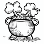 Shamrock in Pot of Gold Coloring Pages 2