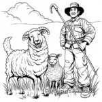 Shepherd Dog with Sheep Coloring Pages 1