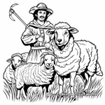 Shepherd Dog with Sheep Coloring Pages 2