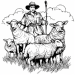 Shepherd Dog with Sheep Coloring Pages 4