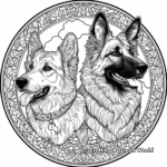 Shepherd Dogs Mandala Coloring Pages for Dog Lovers 1
