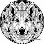 Shepherd Dogs Mandala Coloring Pages for Dog Lovers 3