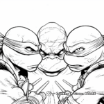 Shredder and Ninja Turtles Face-off Coloring Sheets 2
