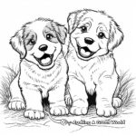 Silly Saint Bernard Puppies Coloring Pages 2