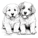 Silly Saint Bernard Puppies Coloring Pages 3