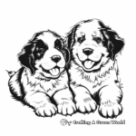 Silly Saint Bernard Puppies Coloring Pages 4