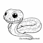 Simple Baby Anaconda Coloring Pages for Children 1