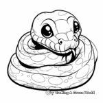 Simple Baby Anaconda Coloring Pages for Children 2