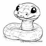 Simple Baby Anaconda Coloring Pages for Children 3