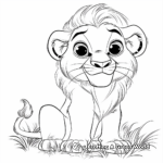 Simple Baby Lion Coloring Pages for Beginners 1