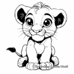 Simple Baby Lion Coloring Pages for Beginners 2