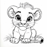 Simple Baby Lion Coloring Pages for Beginners 3