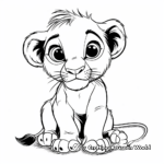 Simple Baby Lion Coloring Pages for Beginners 4