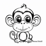 Simple Baby Monkey Coloring Pages for Children 2
