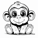 Simple Baby Monkey Coloring Pages for Children 4