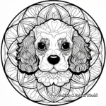 Simple Cavalier King Charles Spaniel Mandala Coloring Pages for Children 1