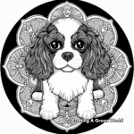 Simple Cavalier King Charles Spaniel Mandala Coloring Pages for Children 2