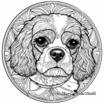 Simple Cavalier King Charles Spaniel Mandala Coloring Pages for Children 3