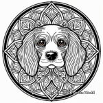 Simple Cavalier King Charles Spaniel Mandala Coloring Pages for Children 4