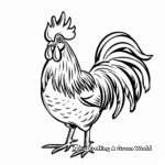 Simple Child's Drawing Rooster Coloring Pages 1