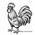 Simple Child's Drawing Rooster Coloring Pages 2
