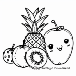 Simple Kawaii Fruit Coloring Pages for Children 2