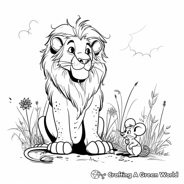 Lion And Mouse Coloring Pages - Free &amp; Printable!