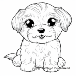 Simple Maltese Dog Coloring Pages for Toddlers 1
