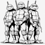 Simple Ninja Turtles Coloring Pages for Children 2