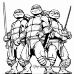Simple Ninja Turtles Coloring Pages for Children 3