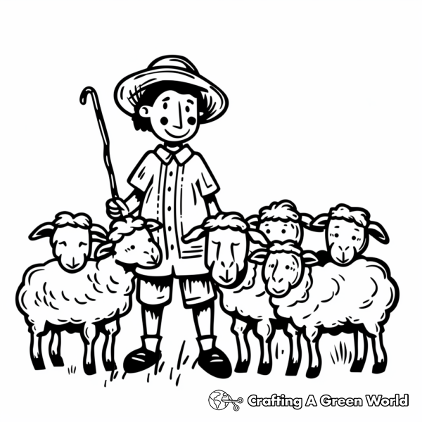 Shepherd And Sheep Coloring Pages - Free &amp; Printable!