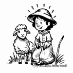 Simple Shepherd and Sheep Coloring Pages for Children 2