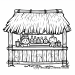 Simple Tiki Bar Coloring Pages for Children 4