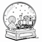 Simple Toy Train Snow Globe Coloring Pages for Children 3