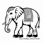 Simple Tribal Elephant Coloring Pages for Children 1