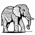 Simple Tribal Elephant Coloring Pages for Children 2