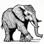 Simple Tribal Elephant Coloring Pages for Children 4