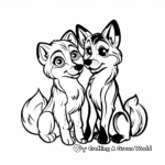 Simple Wolf Pup Coloring Pages for Children 2