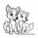 Simple Wolf Pup Coloring Pages for Children 3