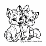 Simple Wolf Pup Coloring Pages for Children 4
